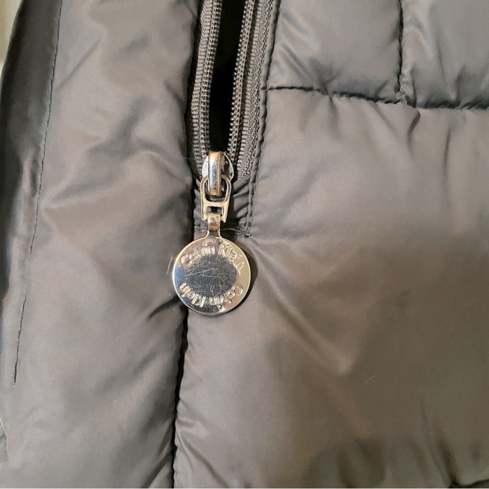 CALVIN KLEIN Puffer Down Zip Up Grey Jacket Women's Size Small - Picture 3 of 10